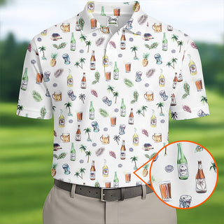 Beer Tropical Golf Tops For Men  Men's Funny Golf Shirt HG s  Cool Golf Gift  Golf Shirt HG s For Men