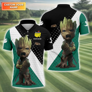BabyGroot Custom Men's Golf Polo Shirt  Golfing Apparel  Mens Golf Gift  Funny Golf Shirt HG