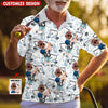 Custom Photo Funny Golf Polo Shirt HGs With Faces  Hilarious Golf Shirts For Dad