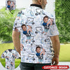 Custom Photo Funny Golf Polo Shirt HGs With Faces  Hilarious Golf Shirts For Dad