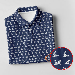 Stick Figure Couple HG  Fun Men's Golf Polos  Fun Golf Shirts For Men  Unique Gift For Golfer  Matching Golf Shirt