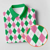 Green Pink Argyle Men HG Golf Shirts  Funny Golf Polos  Unique Gift For Golfer