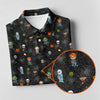 Funny Horror Character Black Golf Polo Shirt HG  Horror Movie Shirt  Halloween Golf Shirt  HG Fun Golf Polos For Men