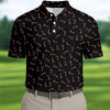 Christmas Candy Cane Golf Tops For Men  Christmas Golf Shirt HG   Black Golf Polo Shirt  Golf Gift For Men