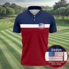 250th Anniversary USA 1776-2026 Red White Blue Printed Golf Tops For Men  4th Of July Golf Shirts For Men HG