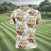 Surfing Santa Hawaiian Golf Shirt HG   Fun Men's Golf Polos  Christmas Golf Shirt HG   Golf Gift For Men