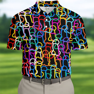 Adult Humor LGBT Rainbow Color Men's Funny Golf Shirt HG s  Pride Month Celebrate Golf Shirt HG s For Men