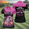 I Know I Golf Like A Girl Try To Keep Up Custom Funny Womens Golf Polo Shirt  Ladies Golf Shirt HG