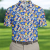 American Beer Cans Blue Golf Shirt HG   Golf And Beer Polo Shirts For Men  Golf Shirt HG s For Men