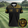 We The People 250 Years Of Free Black And Gold 4th Of July Polo Shirt HG Golf Shirts For Men