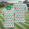 Green Pink Argyle Men HG Golf Shirts  Funny Golf Polos  Unique Gift For Golfer