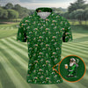 St Patrick's Day Leprechaun Character Golf And Beer Green Polo Shirt HG Fun Golf Shirts For Men  Polo For Men