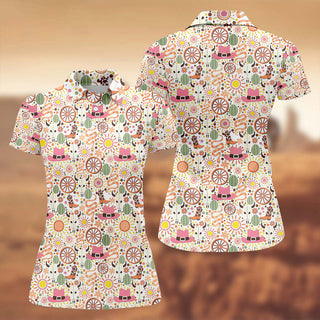 Cowgirl Funny Womens Golf Polo Shirt HG  Womens Golf Gifts  Custom Ladies Golf Shirt