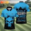 Golf Saved Me From Being A Porn Star Now I'm Just A Swinger Custom Funny Skull Golf Polo Shirt HG  Dad Golf Gift