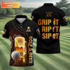 Grip It Rip It Sip It Golf Beer Shirt  Fun Golf Shirts For Men  Funny Golf Polo Shirt HG  Dad Golf Gifts