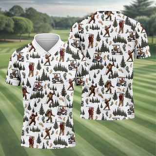 Bigfoot Sasquatch Men's Golf Polo Shirt  Funny Golf Shirt HG   Men Golf Gifts