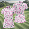 Seamless Pink Green Funny Womens Golf Polo Shirt HG  Ladies Golf Shirt  HG Mothers Day Gifts