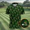 St Patrick's Day Golf Leprechaun Pose Shamrock Golf Shirt  HG Fun Golf Shirts For Men  Polo For Men