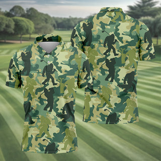 Bigfoot Sasquatch Men's Golf Polo Shirt  Funny Golf Shirt HG   Gift For Golfers