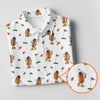 Cartoon Hot Dogs American Flag Pattern 250th Anniversary White Golf Shirt HG   Golf Shirt HG s For Men  Polo Shirts For Men