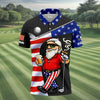 Golf And Beer Patriotic Man Golf Ball Pattern 4th Of July Black Golf Shirt  HG 250th Anniversary Golf Shirts For Men