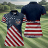 US Bald Eagle Distressed Flag 250 Faith Cross Ladies Golf Tops  Patriotic 4th Of July Polo Shirt HGFor Women
