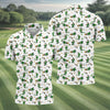 St Patrick's Day Leprechaun Character Golf And Beer White Polo Shirt HG Fun Golf Shirts For Men  Polo For Men
