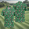 Santa Claus Pattern Christmas Green Golf Tops For Men  Christmas Polo Shirt HG Polo Shirt HGs For Men