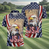 We The People Bald Eagle USA 250th Anniversary Men's Golf Polo Shirts  4th Of July Patriotic Golf Shirt HG