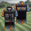 It's Ok To Be Different Men Polo Shirt HG  Autism Awareness Puzzle Pattern Black Fade Golf Shirts For Men  Autism Golf Shirt