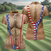 Hairy Body Funny Print Patriotic Golf Shirt  HG 250th Anniversary 4th Of July Golf Shirt  HGFor Women
