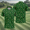 St Patrick's Day Leprechaun Character Golf And Beer Green Polo Shirt HG Fun Golf Shirts For Men  Polo For Men