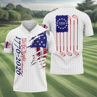 We The People Golf Tops For Men  250 Years Of America Golf Shirt  HG 4th Of July Polo Shirt HGs For Men