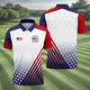 America 250 Anniversary 1776-2026 Flag Logo Golf Shirts For Men  Patriotic 4th Of July Golf Shirt HG