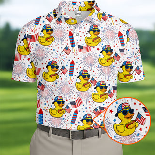 Funny Rubber Duck 250 Years Patriotic Golf Shirt HG   4th Of July Golf Shirt HG s For Men