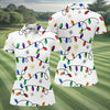 Christmas Light Print Fun Women's Golf Shirts  Christmas Polo Shirt HG Unique Gift For Golfer  Ladies Golf Polos