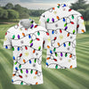 Christmas Light Print Fun Men's Golf Polos  Christmas Polo Shirt HG Unique Gift For Golfer  Polo Shirt HGs For Men