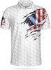 American Flag Men's Golf Polo Shirt HG  Patriotic Polo Shirt HG Gift For Golfers