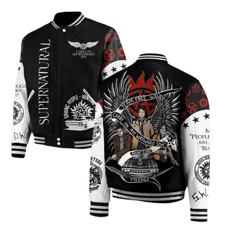 TT Supernatural Special Bomber Baseball Jacket  LN TV Series Varsity Jacket  Movie Bomber Jacket  Comfortable Unisex Bomber  Trendy Outfit  Gift For Fan