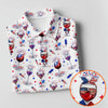 Wine And Martini American Flag Pattern Patriotic 4th Of July White Golf Shirt HG   250th Anniversary Women's Golf Tops