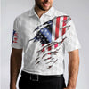 American Flag Men's Golf Polo Shirt HG  Patriotic Polo Shirt HG Gift For Golfers