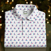 Blue And Pink Naughty Stick People White Golf Shirt HG   Polo Shirts For Men  Golf Gift For Men