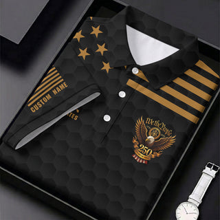 We The People 250 Years Golf Ball Pattern Black Golf Shirt HG   4th Of July Patriotic Golf Shirt HG  For Women