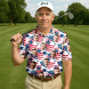 Custom America Flag Shirt With Face  Custom Face Shirt  Fourth Of July Shirts  Funny Golf Polo Shirt HG