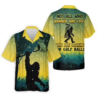 Bigfoot Men's Golf Hawaiian Shirt HG   Golfing Apparel  Mens Golf Gift  Funny Hawaiian Shirt HG