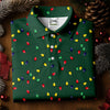 Christmas Colorful Lights Green Golf Shirt HG   Christmas Golf Shirt HG   Polo Shirts For Men  Golf Gift For Men