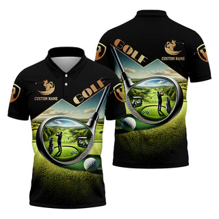 3D Golf Club  Custom Name Men's Golf Polo Shirt  Funny Golf Shirt HG   Golf Lover Gift