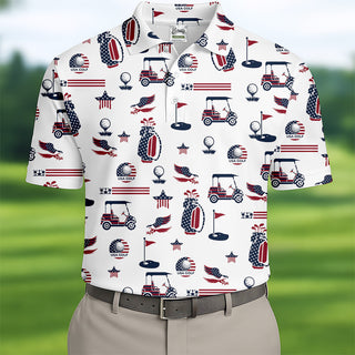 Patriotic USA Men's Golf Polo Shirt  Men's 4th Of July Shirts  USA 250 Anniversary Golf Shirt HG   Gifts For Golfing Dad