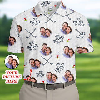 Personalized Golf Partner For Life Fun Golf Shirt HG s Mens  Custom Face Golf Shirt HG   Golf Gift Ideas For Him Matching Golf Shirt HG s