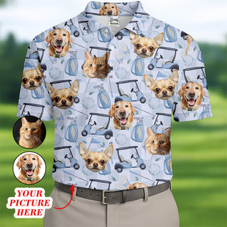 Custom Face Pet Golf Shirt  HG Custom Shirt Dog Face  Funny Golf Polo Shirt HG  Dad Golf Gift